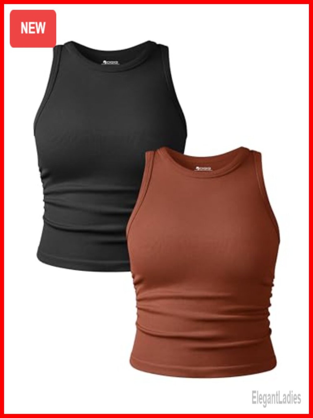 2pc Ruched Crop Tank Tops Nylon Spandex Sleeveless Yoga Camis